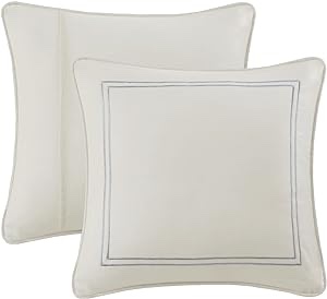 Harbor House Modern Fashionable Design Euro Sham European Square Decorative Pillow Cover, Zipper Closure (Cushion NOT Included), 26x26, Chelsea Ivory