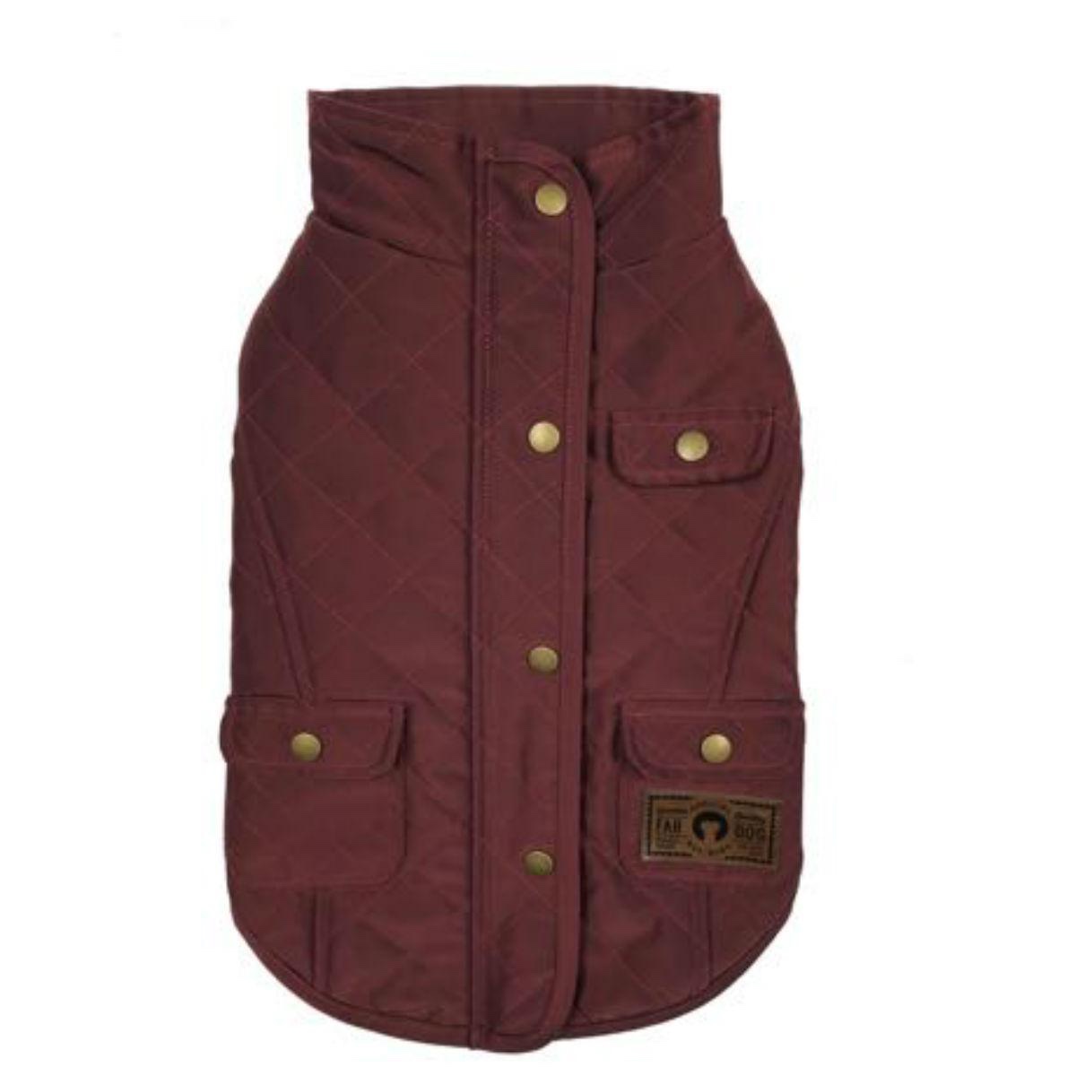 burgundy quilted barn coat 8"