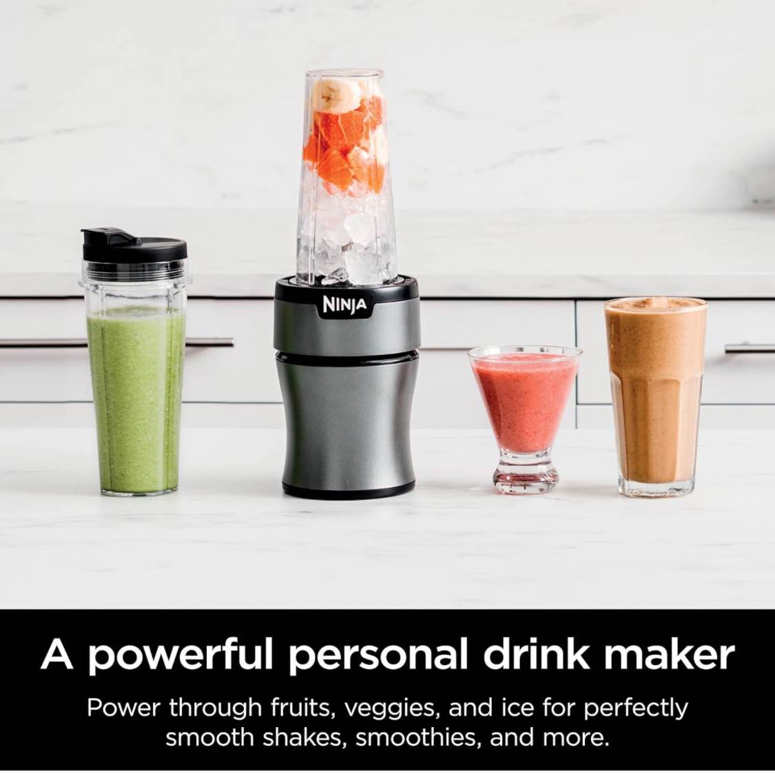 Ninja BN301 Nutri-Blender Plus Compact Personal Blender, 900-Peak-Watt Motor, reed