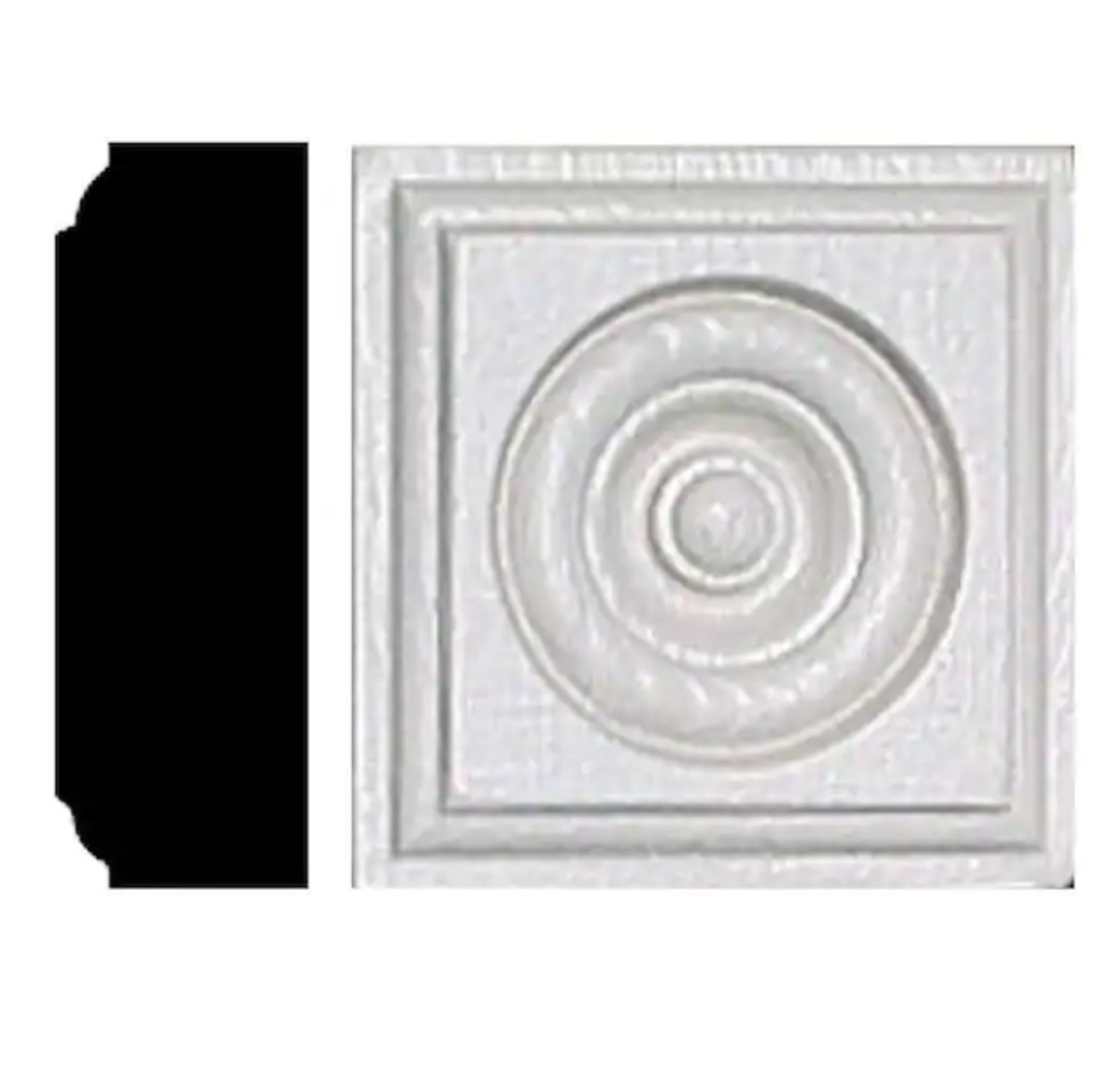 HOUSE OF FARA 7/8 in. x 2-1/2 in. x 2-1/2 in. MDF Rosette Block Moulding, Case of 53 Pieces