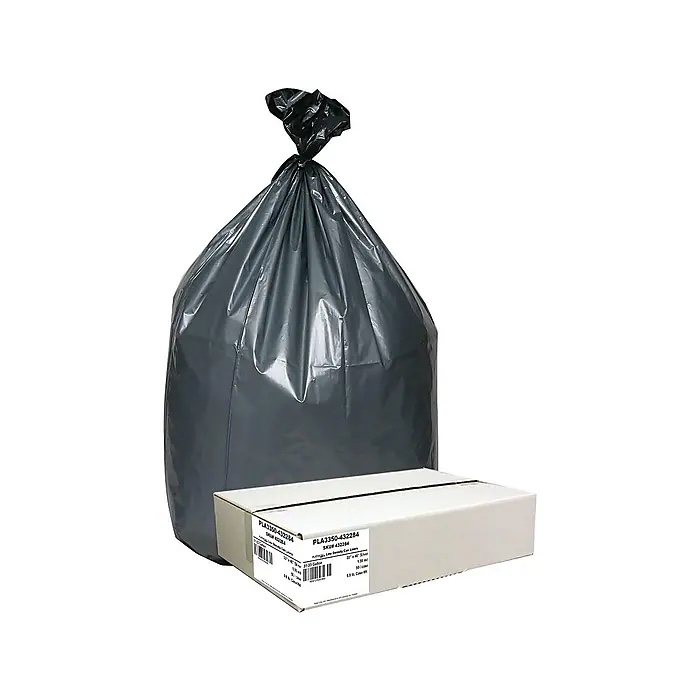 Berry Global Platinum Plus 33 Gallon Industrial Trash Bag, 33" x 40", Low Density, 1.35 mil, Gray, 100 Bags/Box (PLA4070)