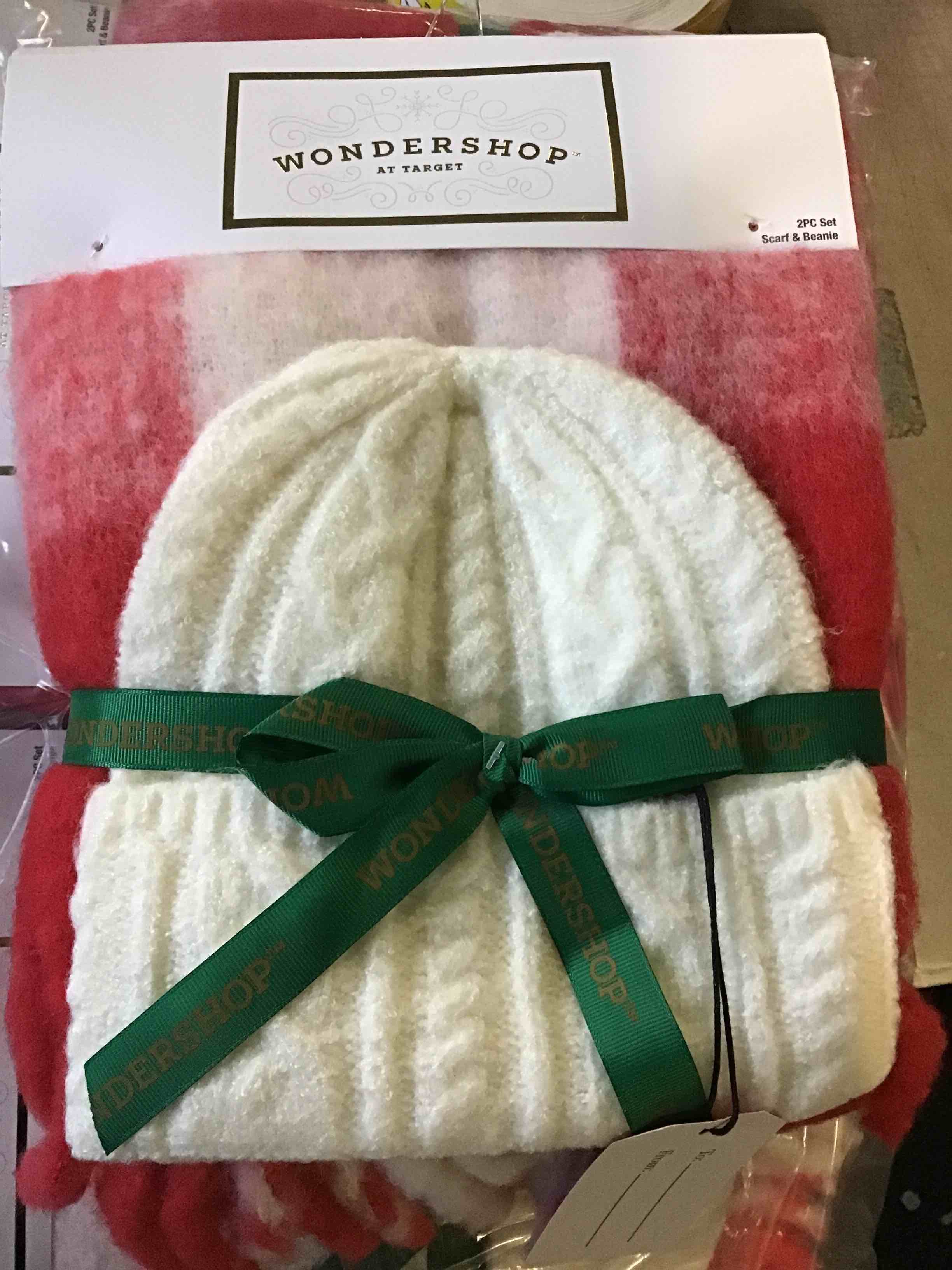 Wondershop scarf & beanie red white