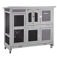 Aivituvin-AIR06-C 2 Story Rabbit Hutch On Wheels (Inner Space 8.32 ft²) - Rabbit Hutch