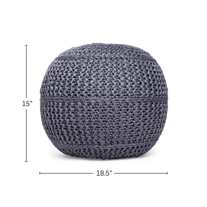 BirdRock Home Hand-Knitted Lightweight Pouf