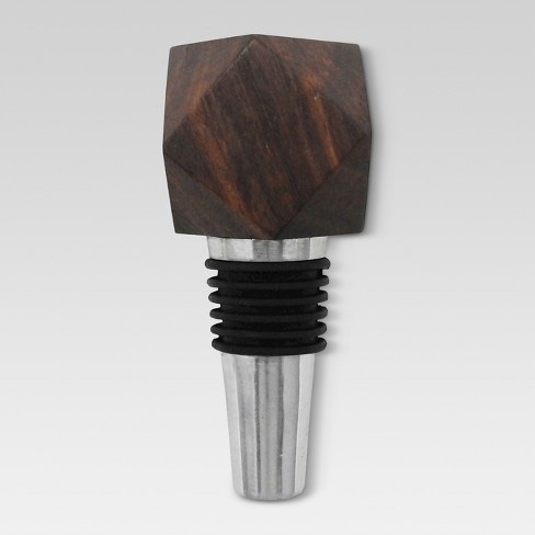 Bottle Stopper Aluminum/wood - Threshold (Set of 6)