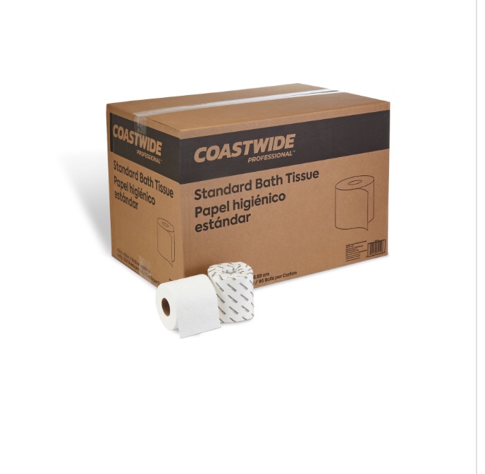 Coastwide Professional™ 2-Ply Standard Toilet Paper, White, 500 Sheets/Roll, 96 Rolls/Carton 