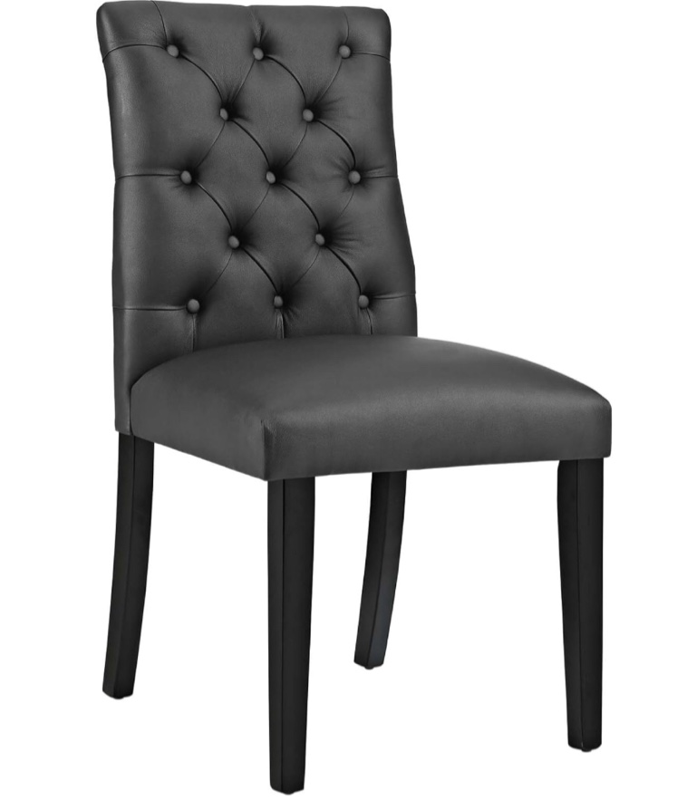 Modway MO- Duchess Modern Tufted Button Faux Leather Upholstered Parsons, Dining Chair, Black