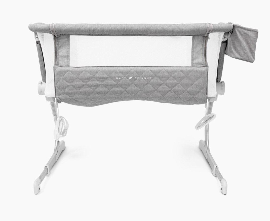 Baby Delight Beside Me Somni Deluxe Bassinet and Beside Sleeper, Quilted Pebble Grey, 37 x 22.5 x 30.75"