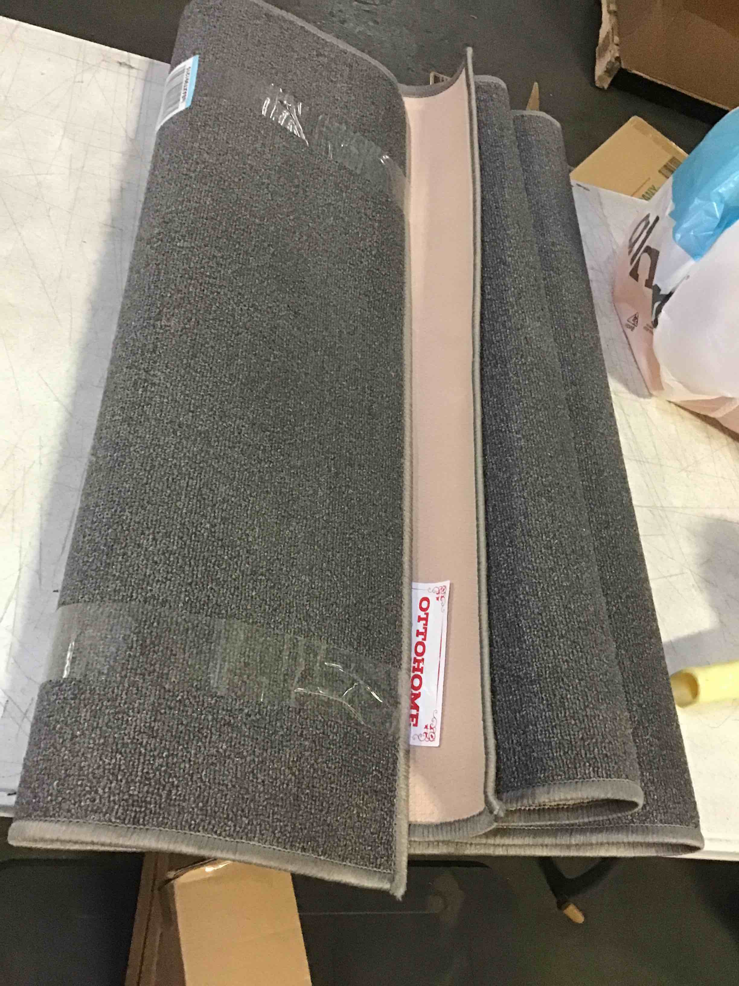 Custom Size Grey Solid Plain Rubber Backed Non-Slip Hallway Stair Runner Rug Carpet 31 inch Wide Choose Your Length 31in X 9ft