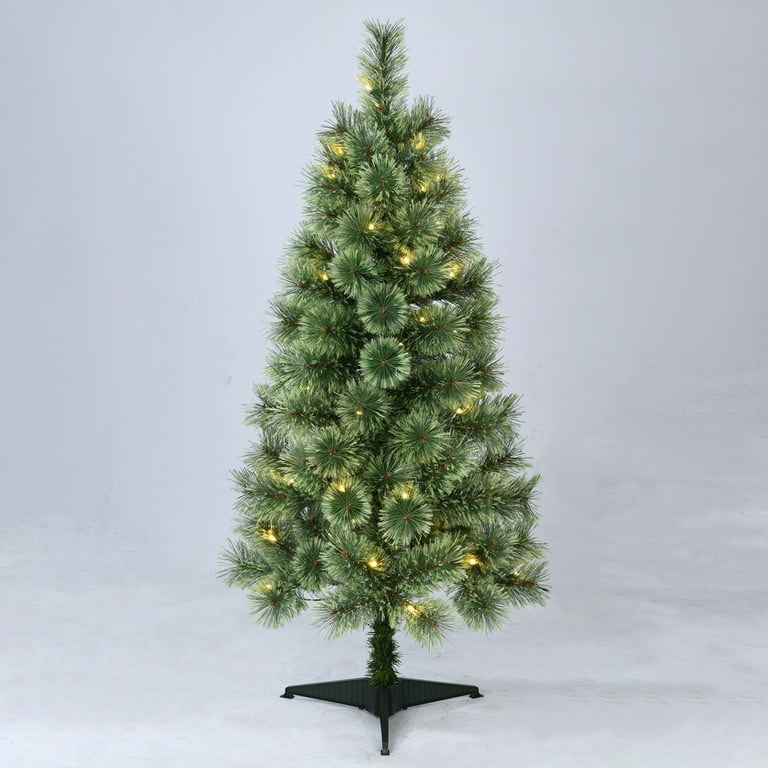 4' Prelit Canadian Cashmere Artificial Christmas Tree with LED Lights, Holiday Time