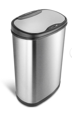 Nine Stars 13.2 Gallon Trash Can, Motion Sensor Kitchen Trash Can, Stainless Steel
