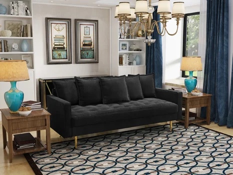 70” Velvet Square Arm Modern Style Sofa (Incomplete) 