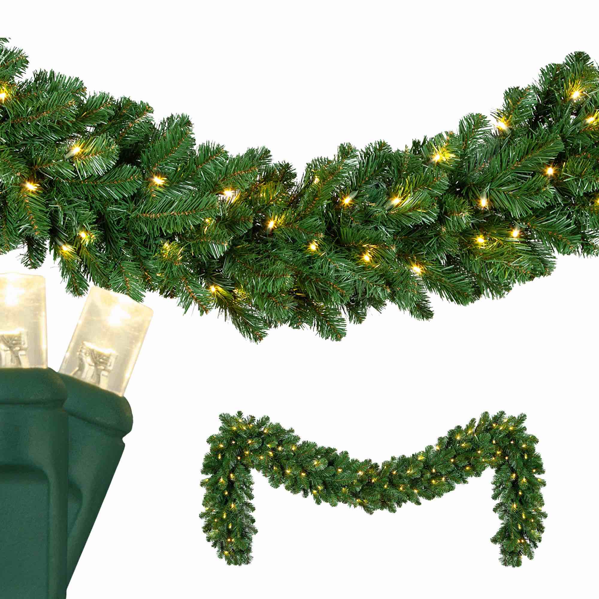  9 ft. Pre-Lit LED Artificial Christmas Garland with 100 Lights