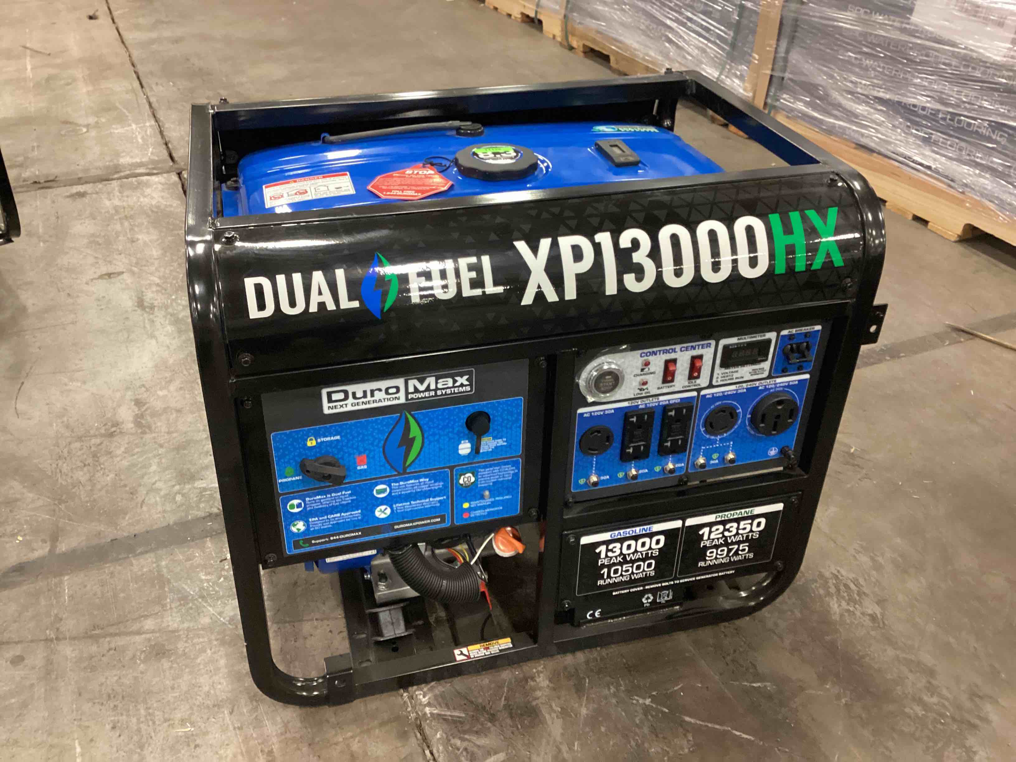DuroMax XP13000HX Dual Fuel Portable Generator13000 Watt Gas or Propane Powered Electric Start