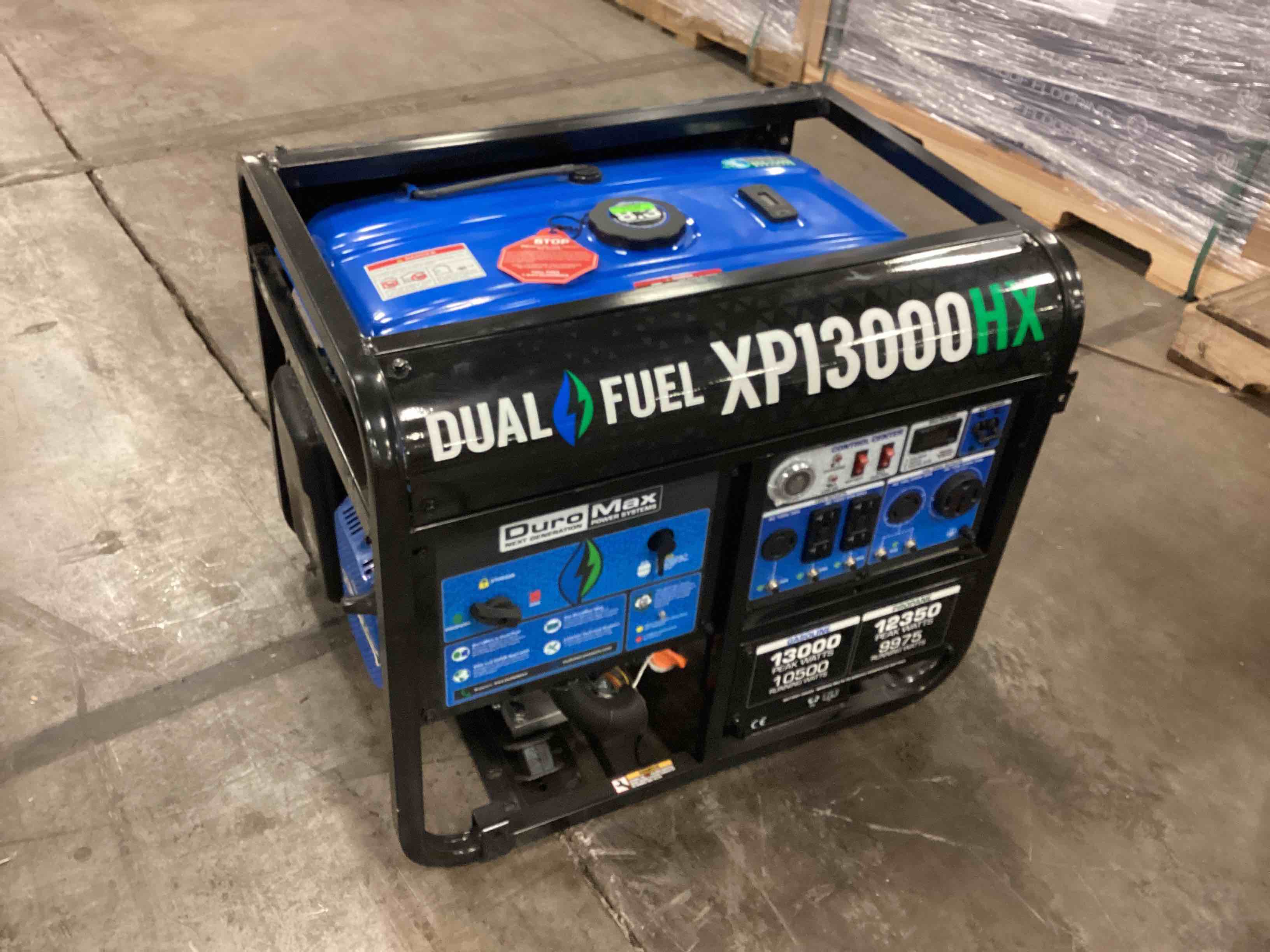 DuroMax XP13000HX Dual Fuel Portable Generator13000 Watt Gas or Propane Powered Electric Start