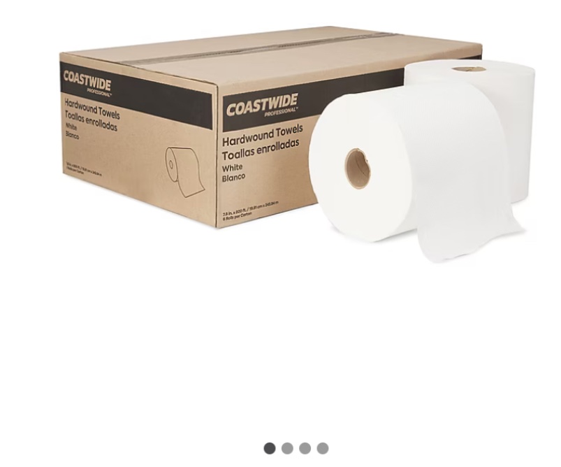 Coastwide Professional™ Hardwound Paper Towel, 1-Ply, White, 800'/Roll, 6 Rolls/Carton (CW21811)