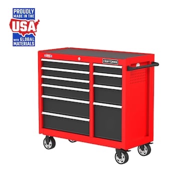CRAFTSMAN 2000 Series 41-in W x 37.5-in H 10-Drawer Steel Rolling Tool Cabinet (Red)