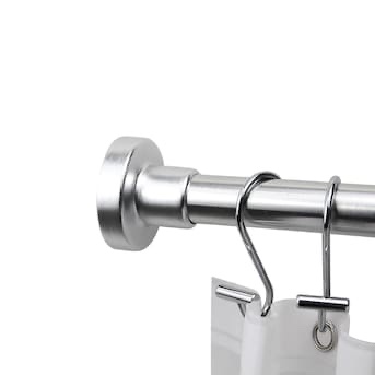 ORIGIN 21 42-in to 72-in Brushed Nickel Tension Single Straight Adiustable Shower Curtain Rod