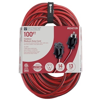 Utilitech 100-ft 14/3-Prong Outdoor Sjtw Medium Duty General Extension Cord