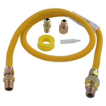 EASTMAN 48-in 3/4-in Mip Inlet × 3/4-in Mip Outlet Stainless Steel Gas Appliance Installation Kit
