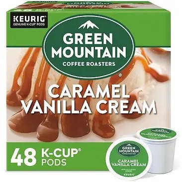 Green Mountain Coffee Roasters, Caramel Vanilla Cream Light Roast K-Cup Coffee Pods, 48 Count