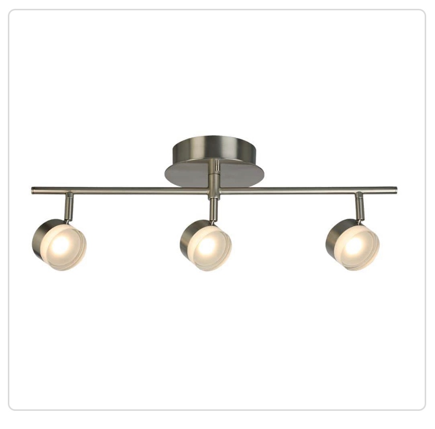 Hampton Bay 3-Light Brushed Nickel Semi-Flushmount LED Fixed Track Lighting