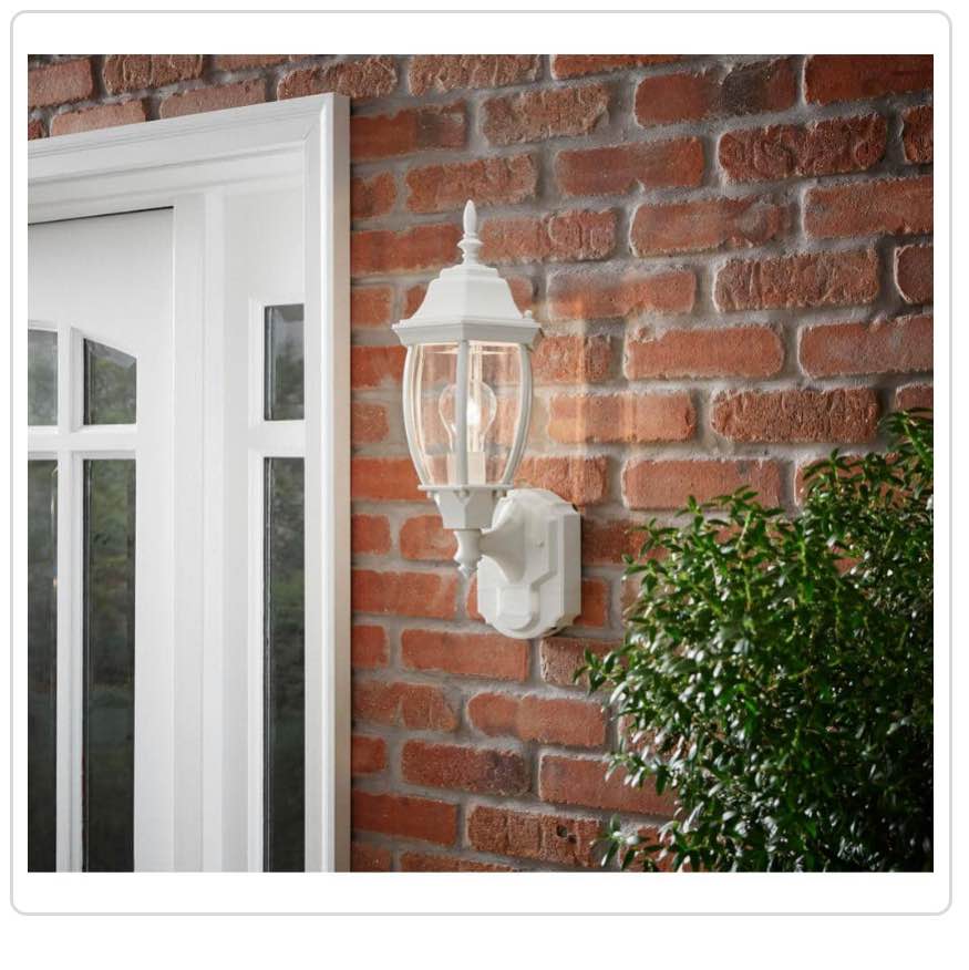 Alexandria 180 Degree White Motion-Sensing Outdoor Decorative Lamp