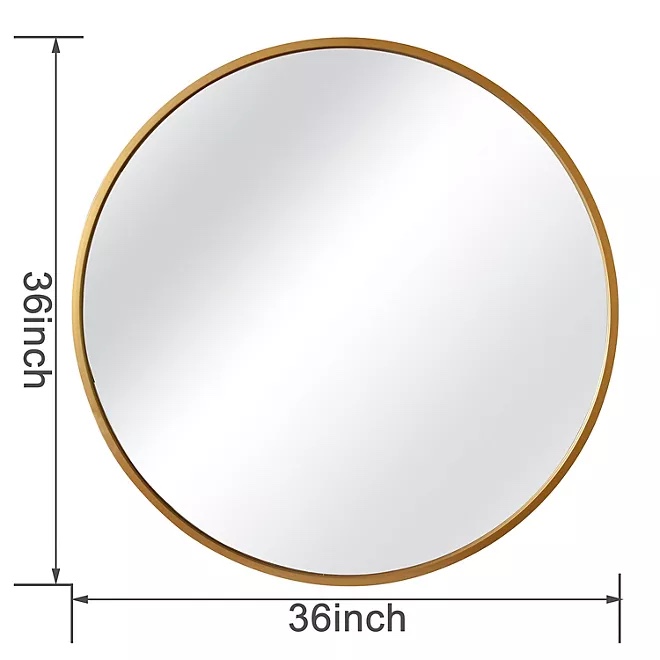 Jill Zarin 36" Elegant Round Metal Wall Mirror, 