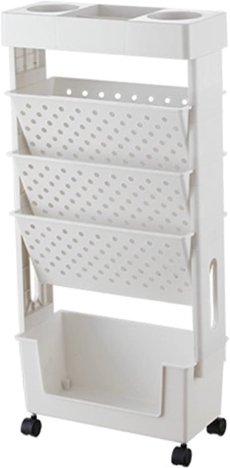AEEISHOMEREFORM Removable 4-Tier Bookshelf - Book Shelf Organizer for Student,File Organizer for Desk, for Book Stationery Water Cup Desk Organizer (White)