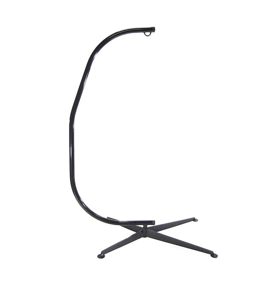 CozyBox Hammock Chair Stand Only - Metal C-Stand for Hanging Hammock Chair - Indoor or Outdoor Use - Durable 300-Pound Capacity - Black