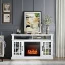 Fezaan One-Piece Storage Credenza with Electric Fireplace Included