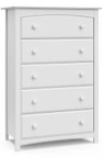 Almore 47.6"H 5 - Drawer Dresser, White