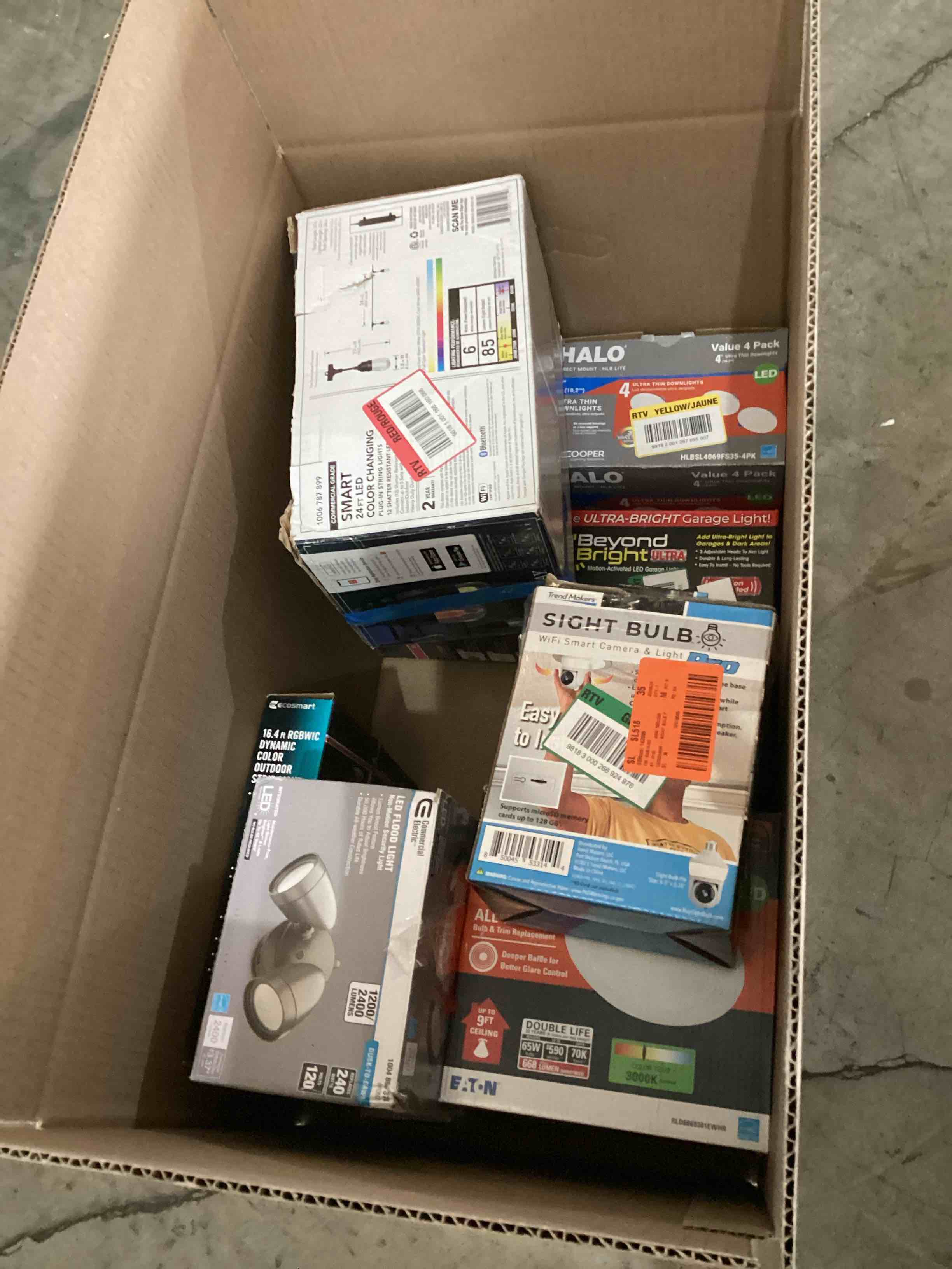 Assortment of Lights, Strip, LED, Recessed, Beyond Bright Garage Lights