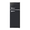 7.5 cu ft Mini Refrigerator with Top Freezer and Chrome Handles in Black