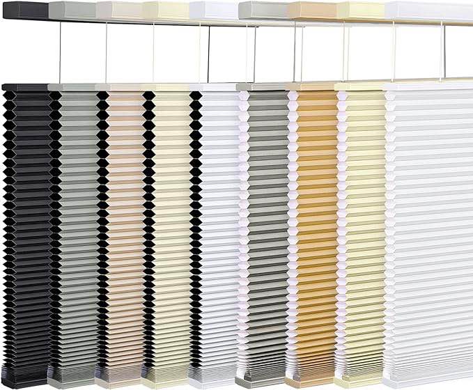 LazBlinds Top Down Bottom Up (TDBU) Cordless Cellular Shades, Light Filtering Honeycomb Shades Pleated Polyester Blinds for Window Size 30" W x 64" H, White