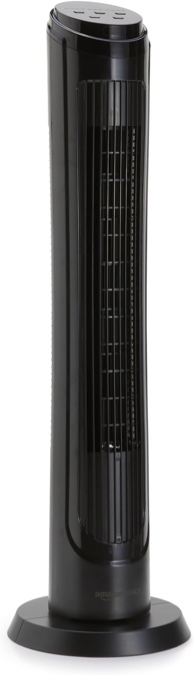 Amazon Basics Digital 4 Speed Oscillating LED Display Tower Fan with Remote Control and Timer, 40 Inch, Black
