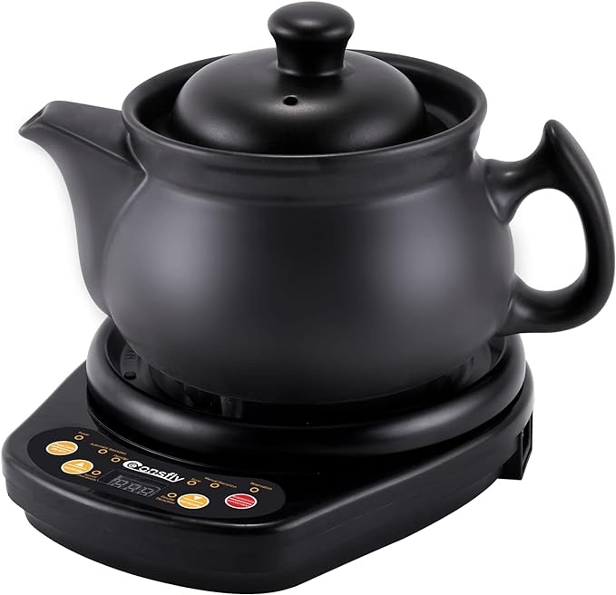 Chinese Medicine Pot 4.22 Quart Electric Herbal Medicine Cooker 110V Electric Chinese Ceramic Herb Tea Maker for Herbs within 1200g