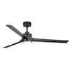 Breezary Parvez 60 in. Integrated LED Indoor Matte Black Ceiling Fans with Light and Remote Control Included