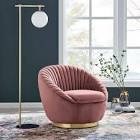 Rhudie 24.4'' Wide Tufted Swivel Accent Chair pink