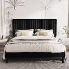 Mercer41 Leeron Velvet Bed. black