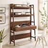 Bixby 49 in. Rectangular Walnut Wood 2-Drawer Desk