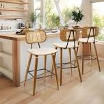 Upholstered Rattan Counter & Bar Stool