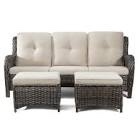 (Incomplete) 3-Person-Sofa  Two Ottoman