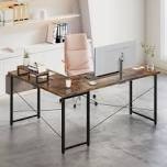 Bengoa L Shaped Desk with Storage Bag,Computer Desk with Removable Stand, Writing Desk for Home Office