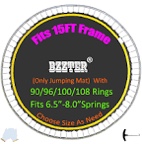 Bzzter Replacement Trampoline Mat, Fits 15ft Round Frame ,with 108 Rings 159.8 Inch Diameter, Fits 6.5"-7.0" Springs,Not 15ft Diameter Mat,10 Rows of Stitches ,w/Pull Hook and Gloves