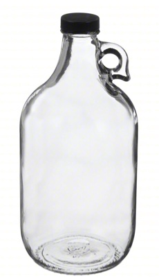 Jug: Glass, 1.92 L Capacity - Metric, 64 fl oz Capacity - English, Includes Closure, 124 mm Body Dia 12 pack of case 