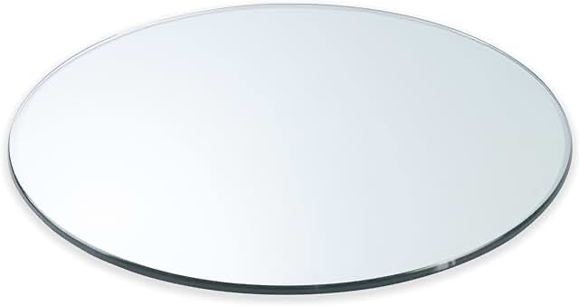 JUFU Clear Round Glass Top, 1/4" Thick Tempered Table Top with Pencil Polished Edge,Transparent Flat Circular Sheet Ideal to Be Used for Dining Table, Coffee Table, Restaurant Table 28'' Diameter