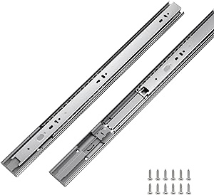 LONTAN 1 Pair Full Extension Drawer Slides 18 inch Heavy Duty Drawer Slides – 4502S3-18 Soft Close Ball Bearing Side Mount Drawer Slides 100lb Capacity Drawer Runners