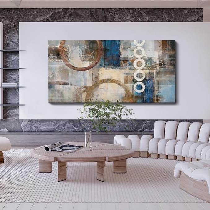 Similar Large Wall Art - Geometric Wall Decor - Canvas Printed Picture Artwork - 40x20 Inches - Abstract Wall Artfor Living Room Office Bedroom Wall Decoration