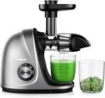Jocuu Slow Masticating Juicer with Soft/Hard Modes Easy to Clean Quiet Motor & Reverse Function, Cold Press Juicer for Fruit & Vegetable, 90% Juice Yield, with Brush & Recipes (Grey) Gray
